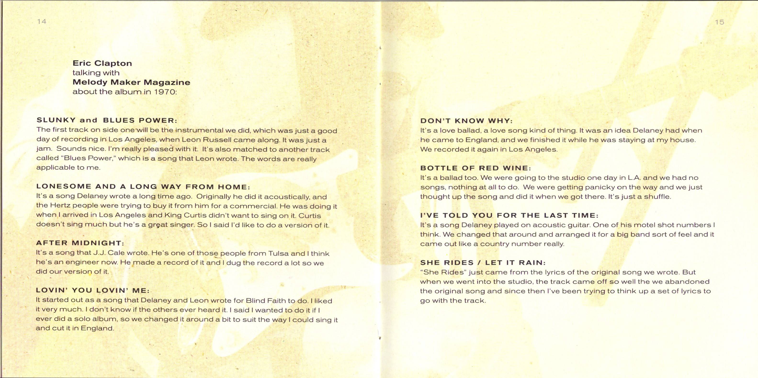 Eric Clapton Eric Clapton Limited Edition : Booklet08 JPN